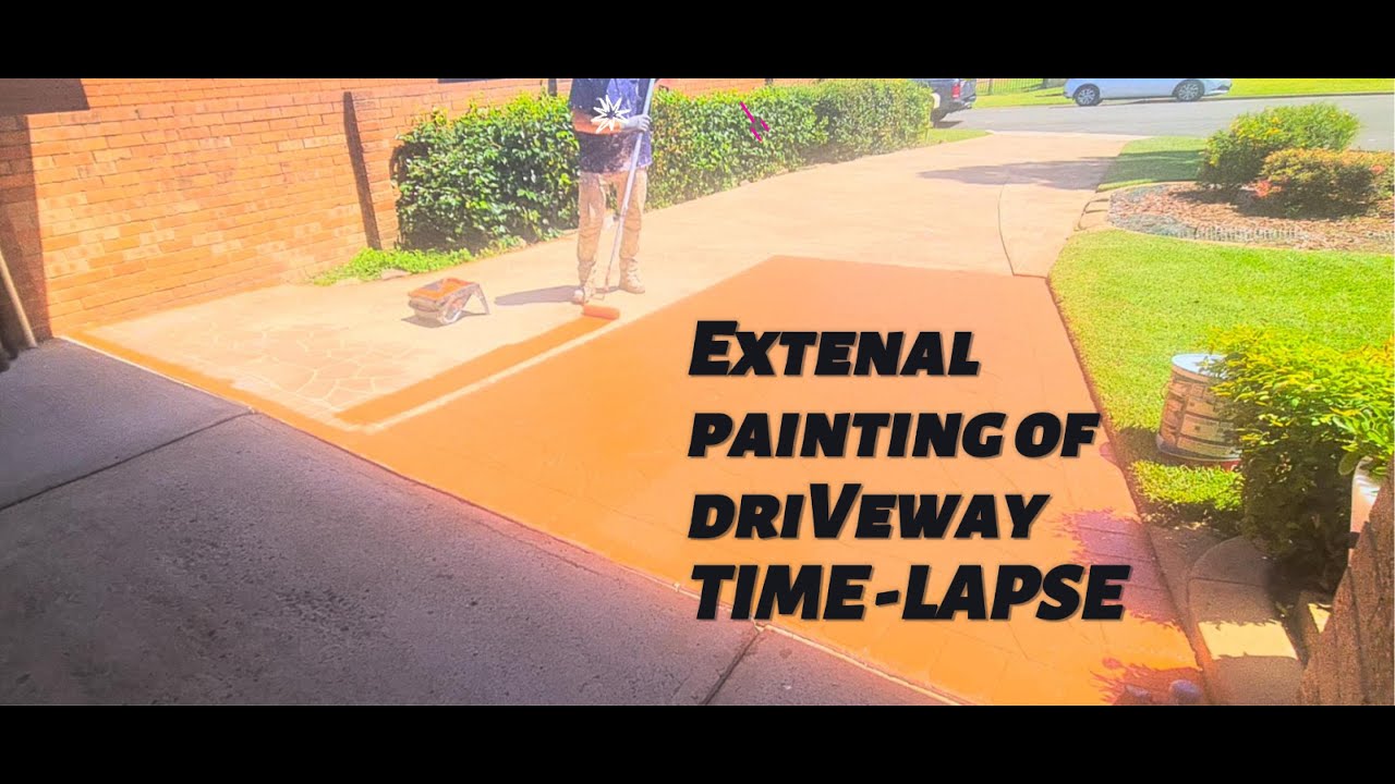 Best time lapse painting driveway terracotta red