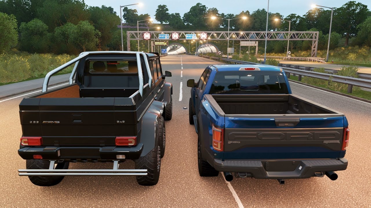Forza Horizon 4 Drag Race & Roll - Mercedes G63 AMG 6x6 vs Ford F-150 Raptor