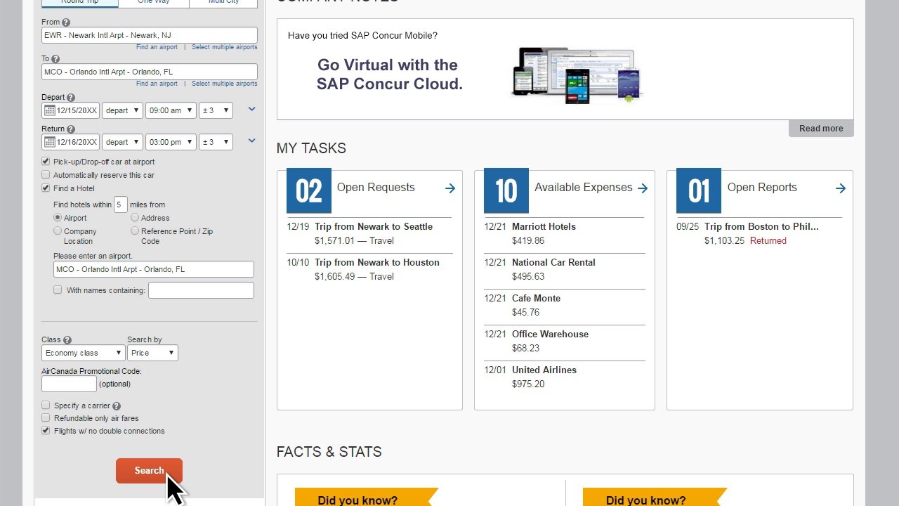 Concur Travel Product Demo