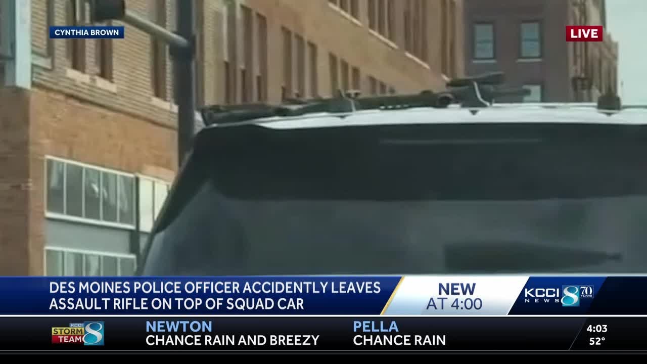 'Serious mistake': Des Moines police investigating after officer leaves rifle on roof of vehicle