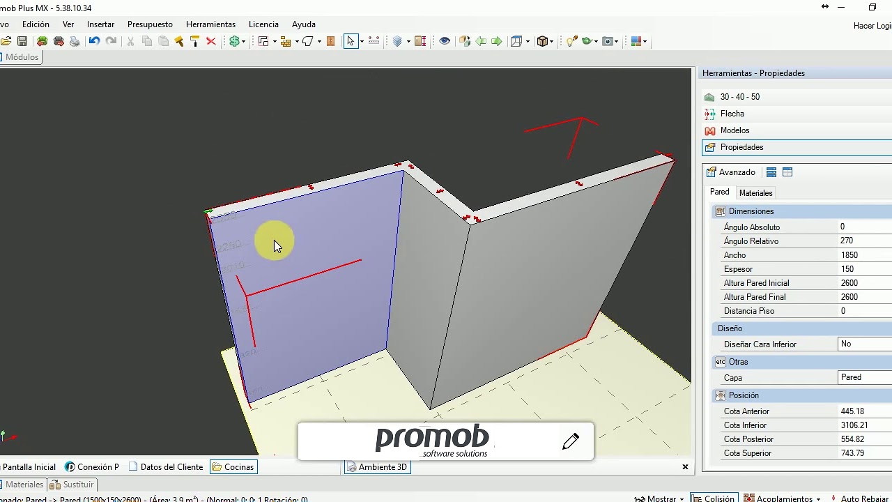 Como construir un muro con Promob.