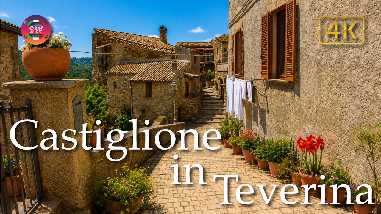 Castiglione in Teverina (Lazio), Italy【Walking Tour】History in Subtitles - 4K