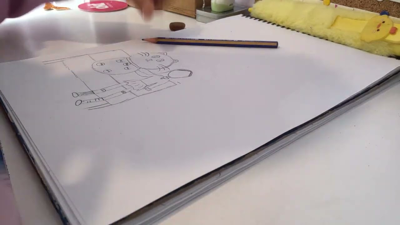 İlk resim videom🥰kedi ve kız çizdimm✍️👌