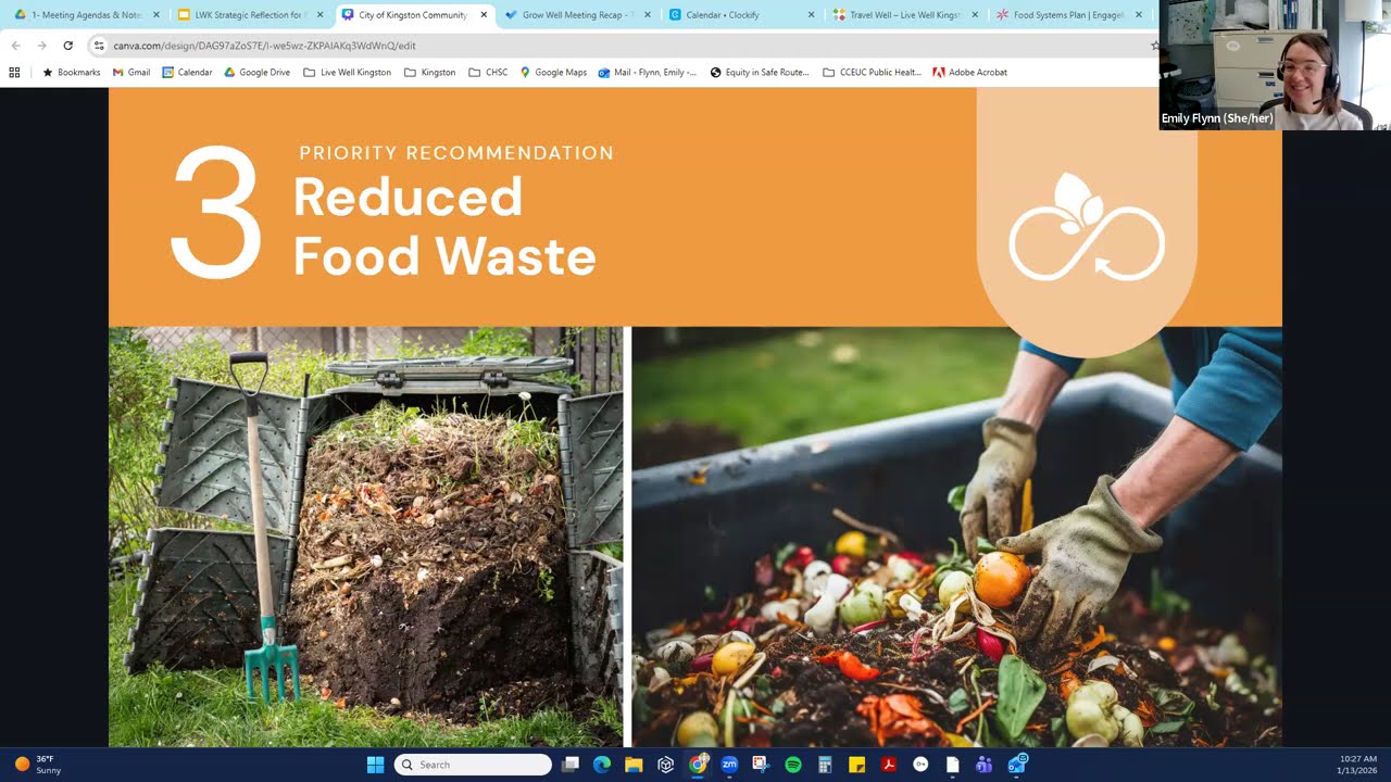 Презентация плана развития продовольственной системы Кингстона для организации Eat Well Kingston.