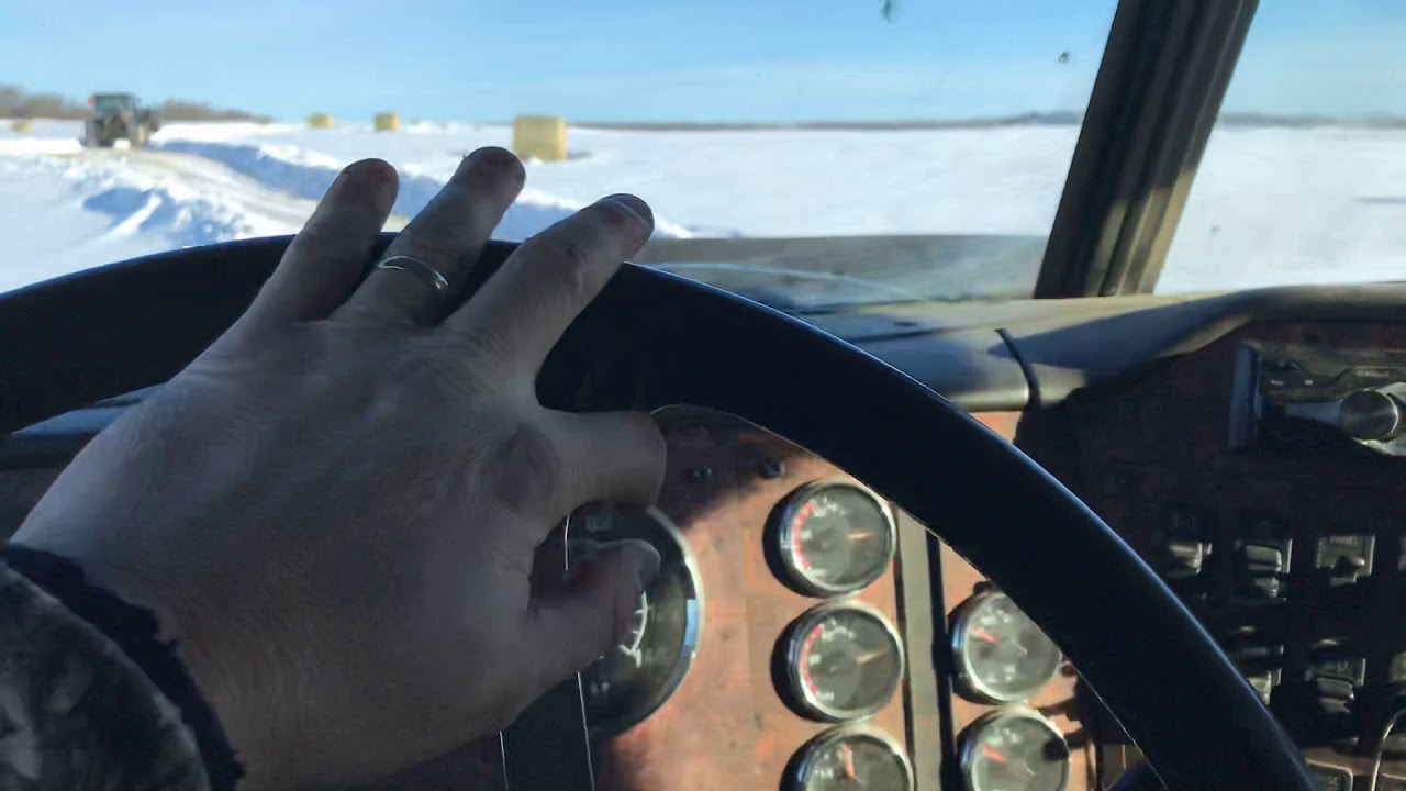 Hauling straw in for the rebaler