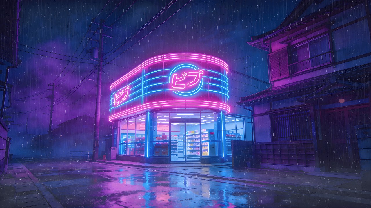 Lofi Rainy Nights 🌧️ – Cyberpunk Neon Rain Sanctuary for Stress Relief | 4K