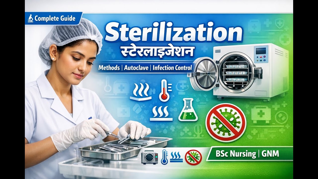 Sterilization in Hindi | स्टेरलाइजेशन | Methods, Types, Autoclave | BSc Nursing | GNM