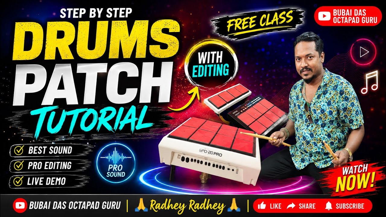 Spd 20 pro Octapad Drums Patch || Tutorial With Editing #spd20pro #octapad #drums Radhe Radhe 🙏❤️
