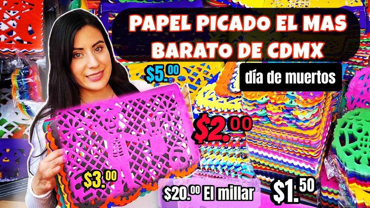 PAPEL PICADO EL MAS BARATO DE MESONES 🤑 desde $2.° "PARA EL DIA DE MUERTO" para tu ofrenda o NEGOCIO
