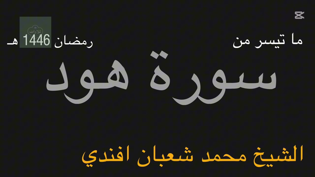 ما تيسر من سورة هود | الشيخ محمد شعبان افندي 🌙 رمضان 1446 هـ