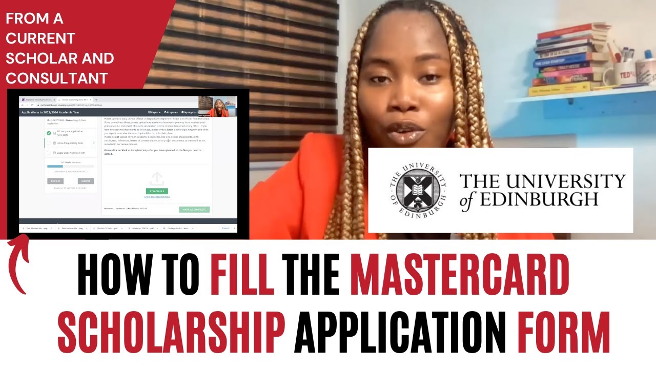 Как подать заявку на стипендию Mastercard Edinburgh | Пошаговое руководство | Запись экрана