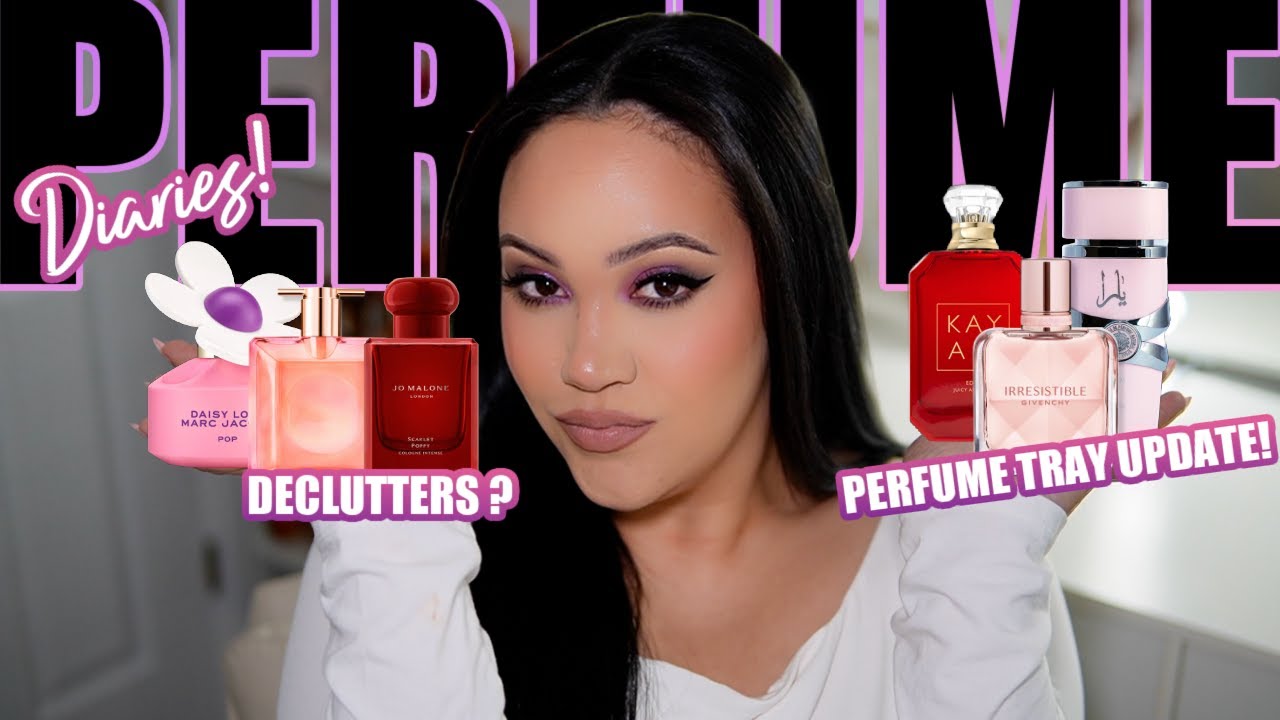 PERFUME DIARIES! 📒 DECLUTTERS + TRAY UPDATE! | PERFUMES IVE BEEN WEARING THIS MONTH | AMY GLAM ✨