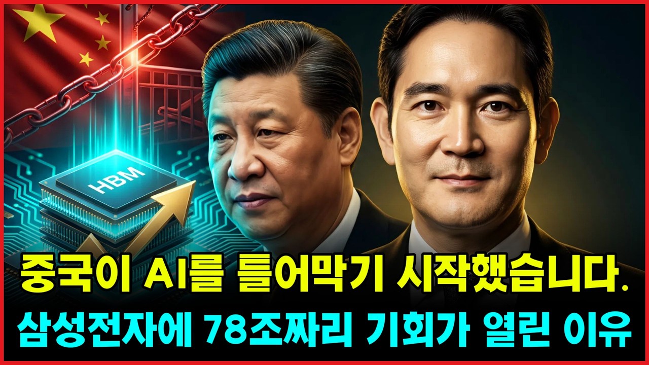 중국이 AI를 틀어막기 시작했습니다. 삼성전자에 78조짜리 기회가 열린 이유