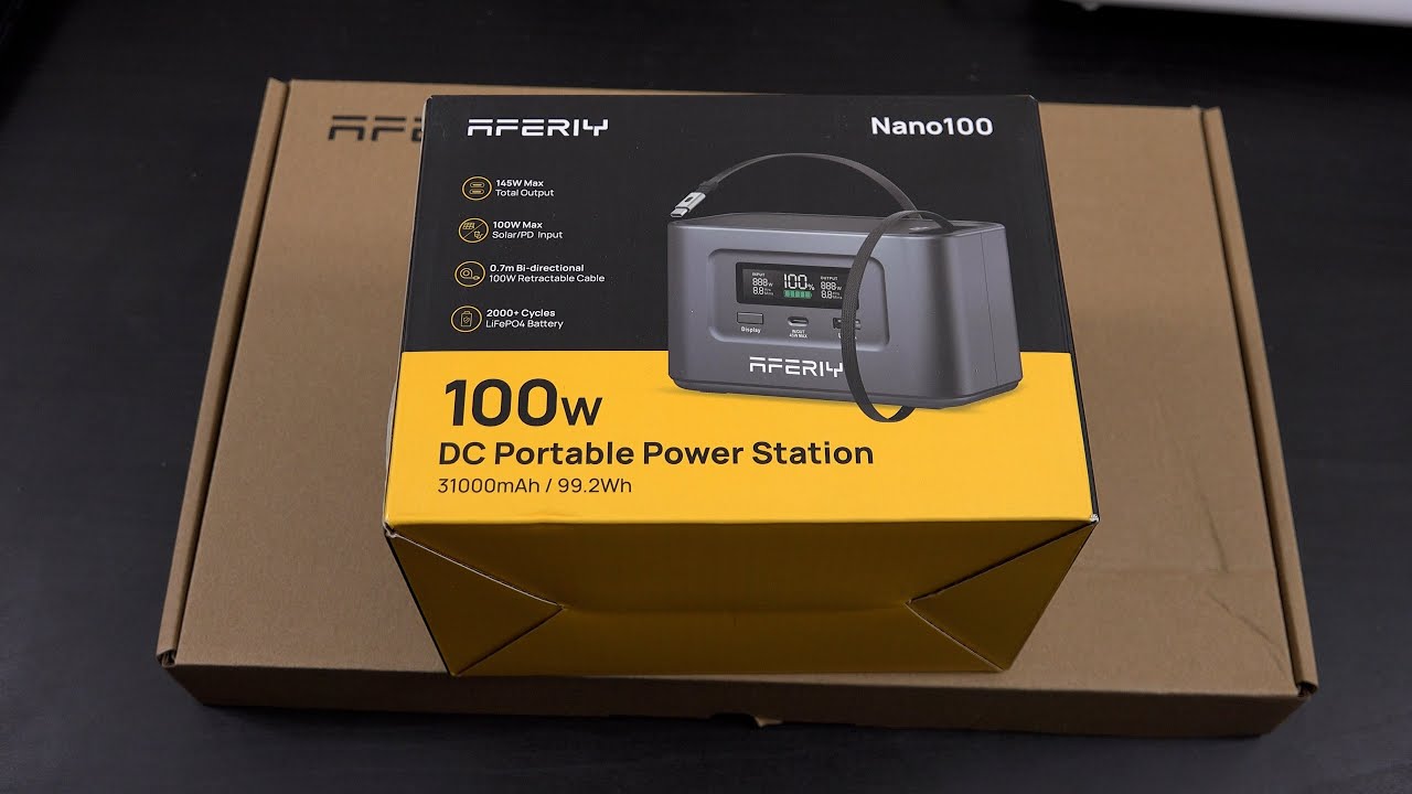 Портативная электростанция AFERIY Nano100 мощностью 145 Вт, 100 Вт PD 99,2 Вт·ч, 31000 мА·ч и сол...