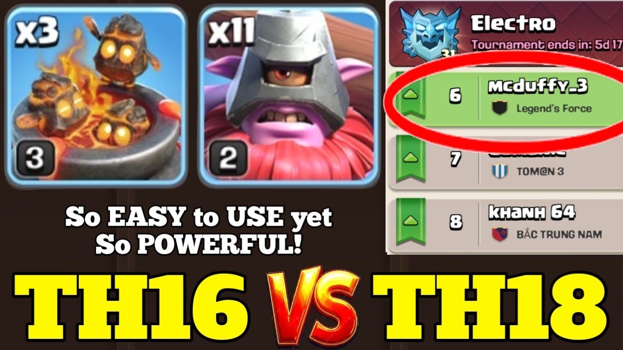 Best META for TH16 vs TH18: GW walk + 3X Furnace + 11X Thrower is INSANE (Clash Of Clans)