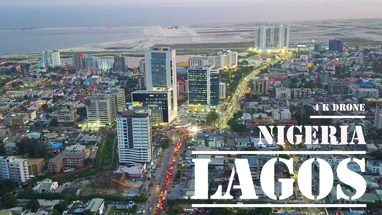 Lagos  Nigeria - fly Victoria Island &  Eko Atlantic  [4 k ULTRA HD drone footage] (2019)
