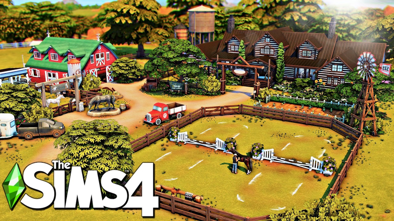 Большое семейное ранчо для лошадей 🐎 || Скоростное строительство в The Sims 4