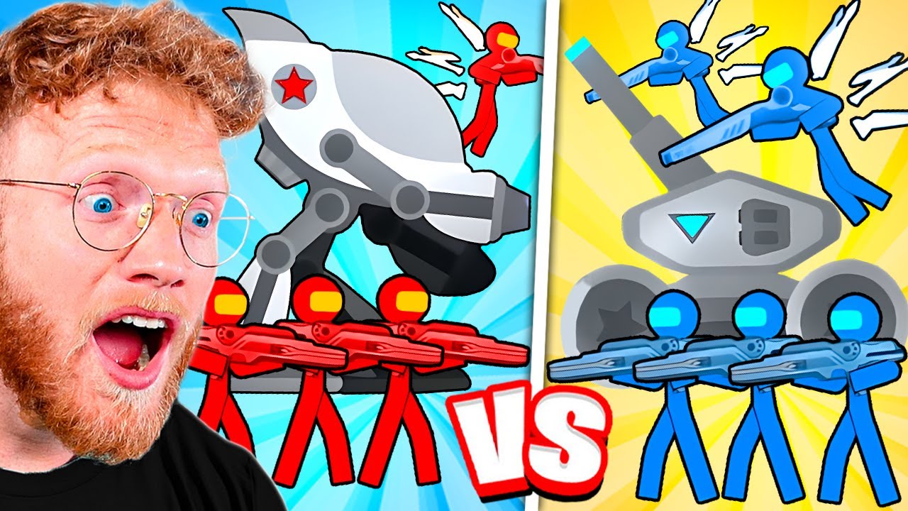 RED vs BLUE Stick Figure BATTLE in SPACE