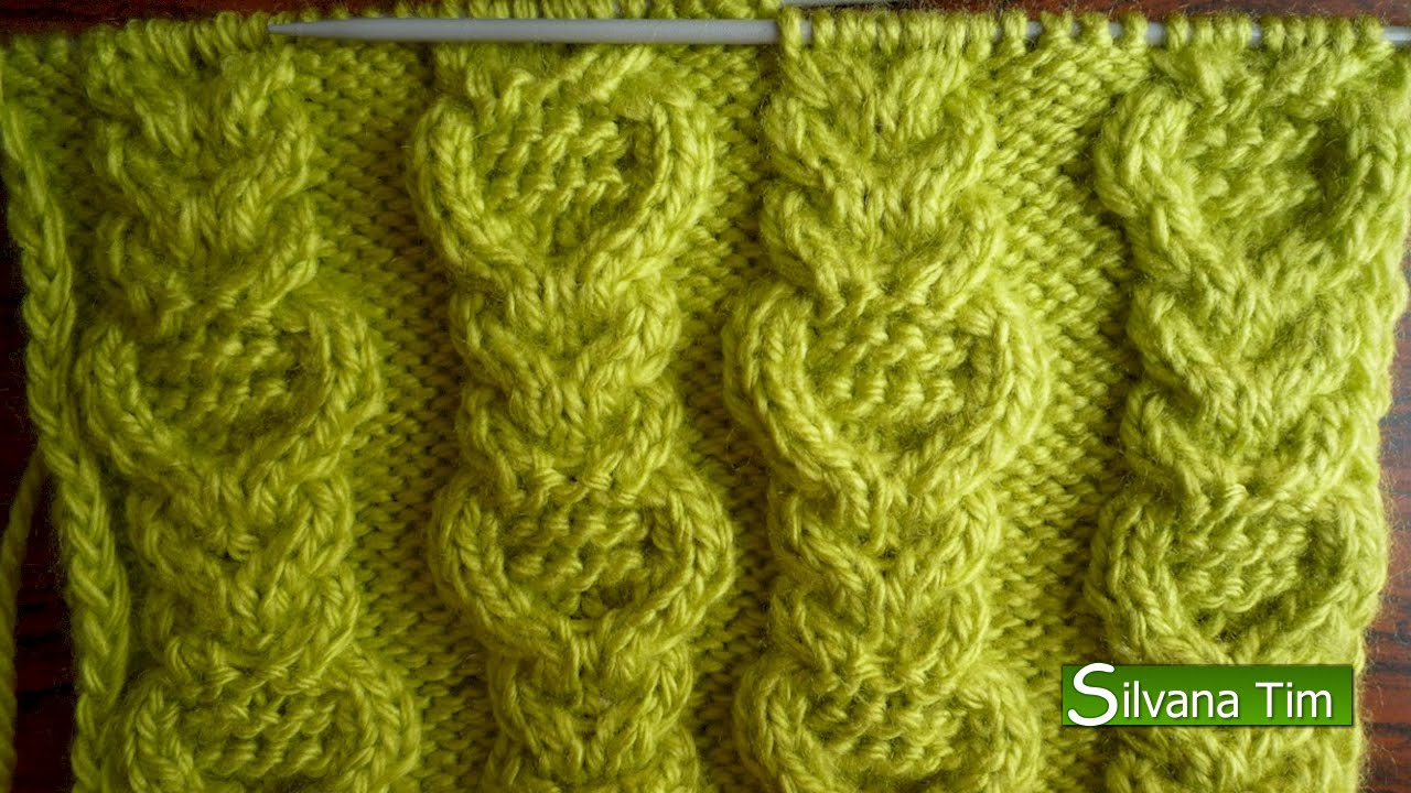 Como tejer Punto Irlandes Trenzas. PUNTO ARAN tejido a Dos Agujas. Muestras y Motivos # 36