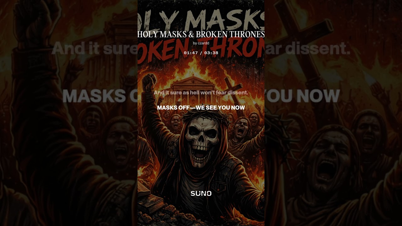 “HOLY MASKS & BROKEN THRONES” #lyrics #music #musiclyrics #heavymetal #industrial
