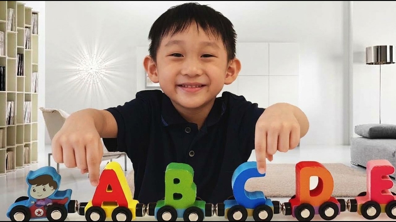Nate Learns English Alphabet for Children | Hide and Seek with ABC Train
