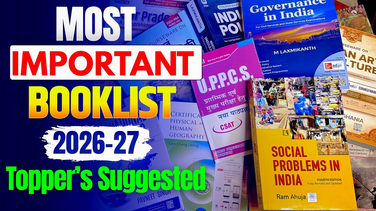 UPPSC Booklist english medium for 2026-27 | Best booklist for uppcs | Uppcs book list 