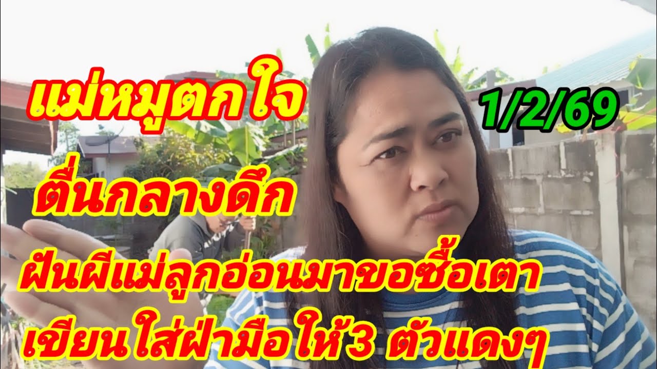 แม่หมูตกใจตื่นกลางดึกฝันผีแม่ลูกอ่อนมาขอซื้อเตาเขียนใส่ฝ่ามือให้3 ตัวเเดงๆ 1/2/69