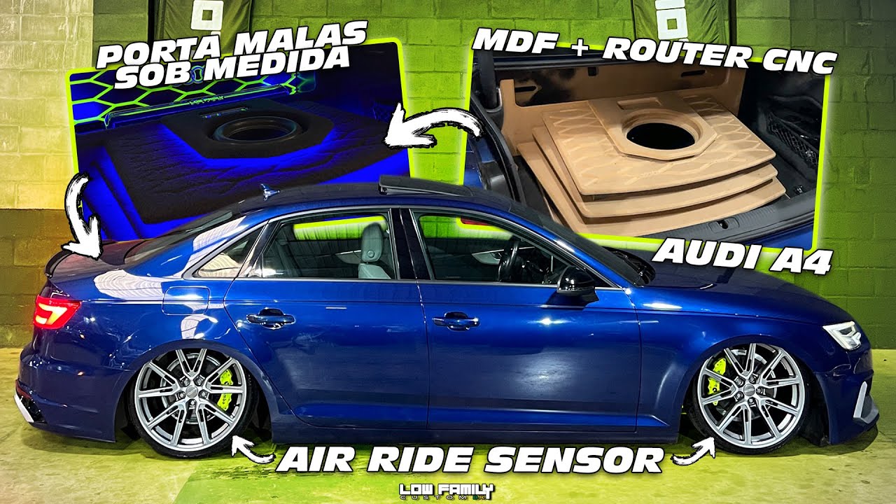 CONSTRUÇÃO INCRÍVEL EM MDF + ROUTER CNC + SUSPENSÃO A AR NESSE AUDI A4 ARO 20