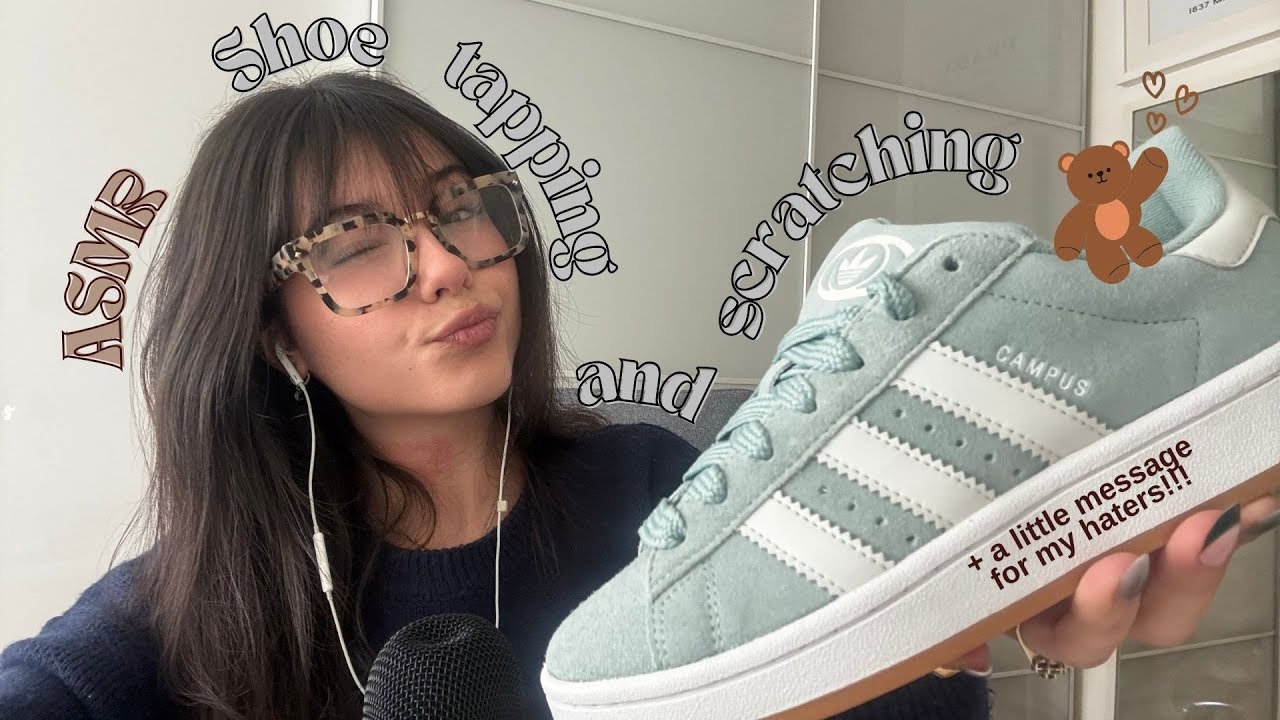 ASMR 🧸 🛌 Fast shoe tapping and scratching with long nails + rambling about the previous video...
