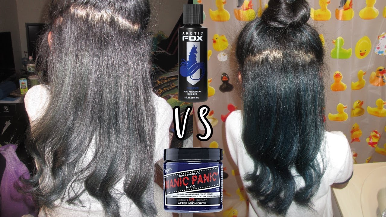 Arctic Fox vs  Manic Panic Blue Hair Dye Review