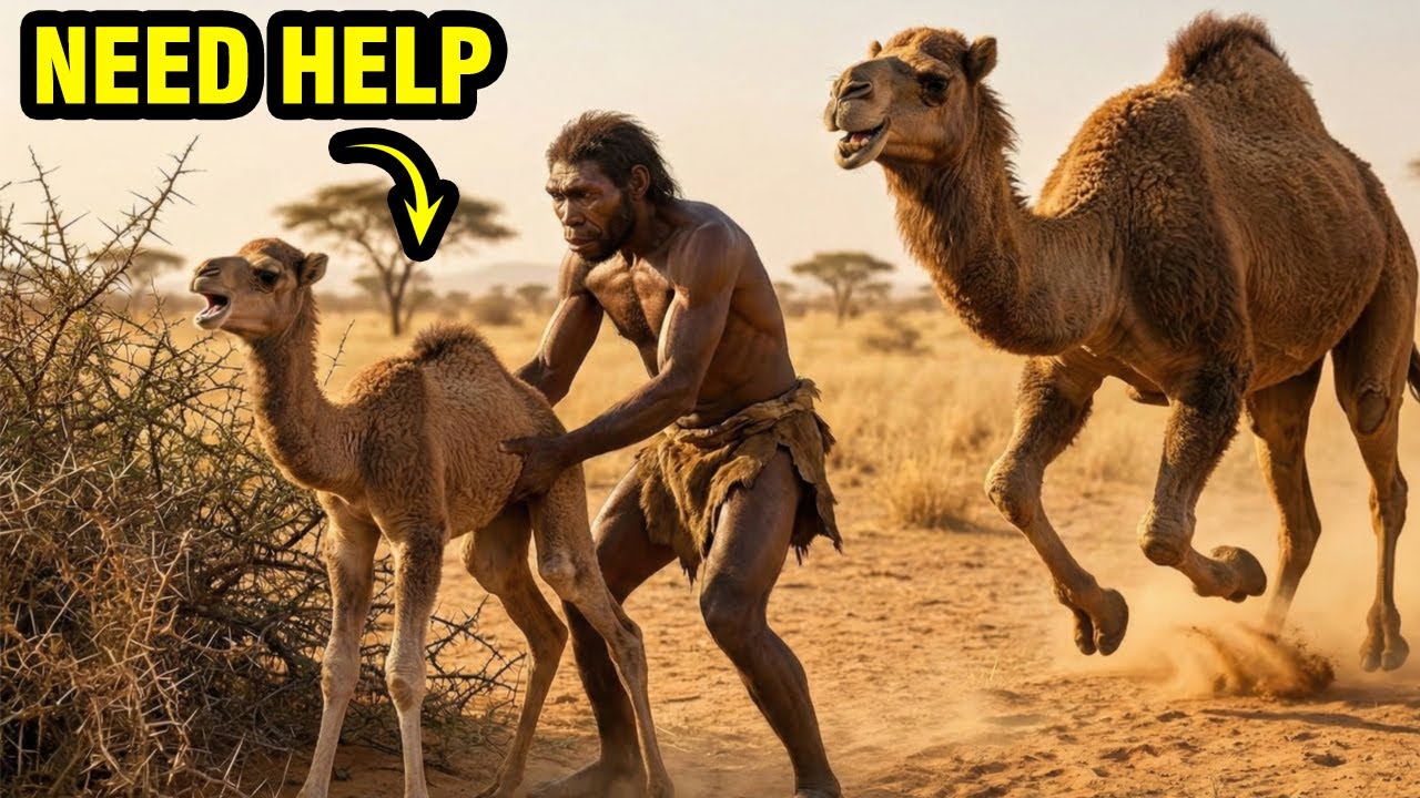 Life Million Years Ago | Rescuing a Baby Camel Stuck in a Deadly Bush