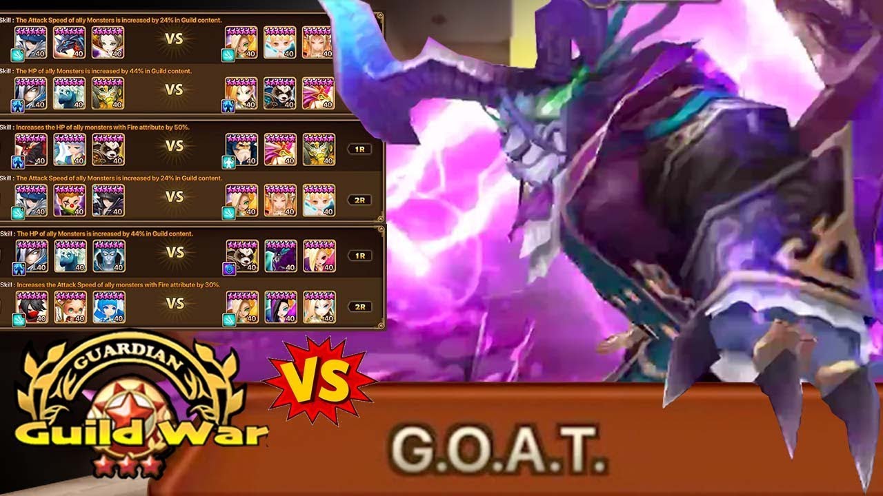 Top Tier Guardian 3 Guild War vs G.O.A.T. - Summoners War