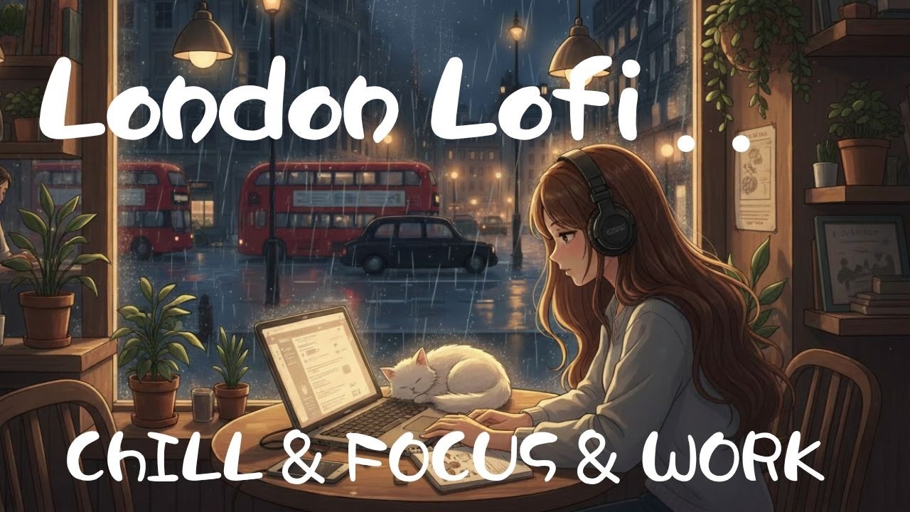 🌿 2Hours Lofi Beats 🌧 London Rainy Day Lofi 📚 Relaxing Music for Focus & Deep Work☕