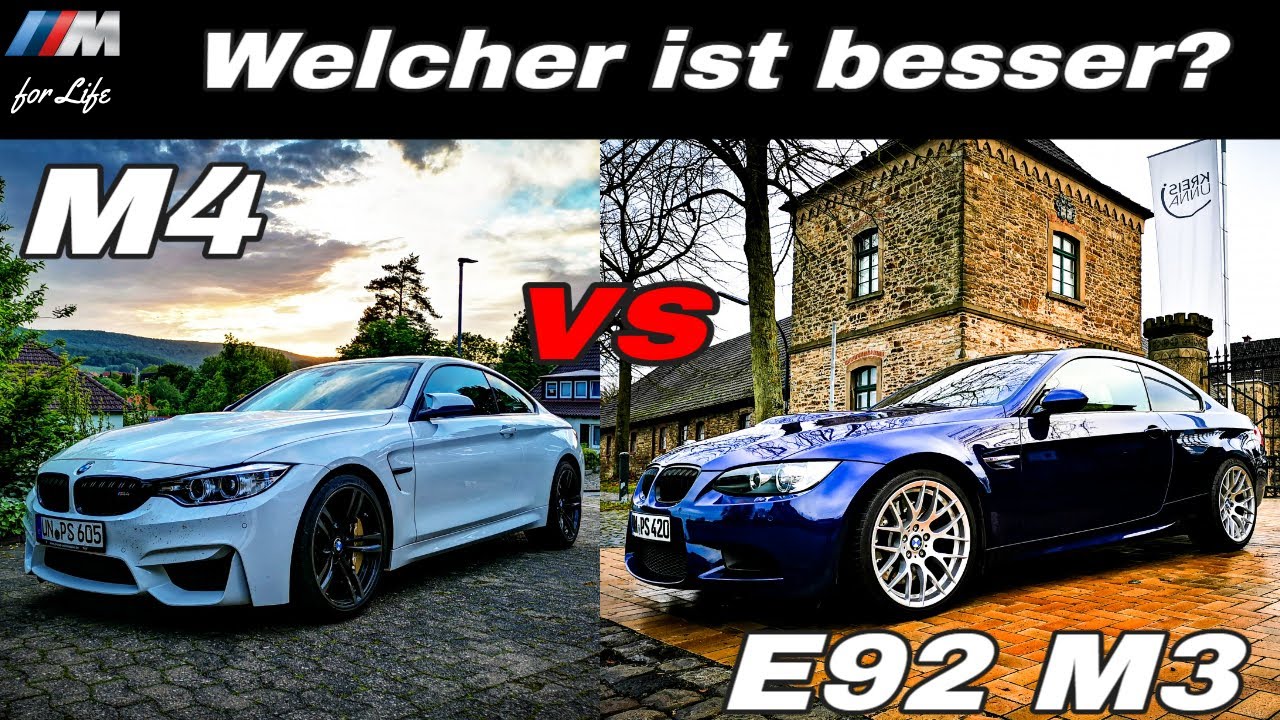 BMW M3 E92 vs BMW M4 | BMW M3 V8 Legende vs M4 Akrapovic 💪 | Welchen nehmt IHR?