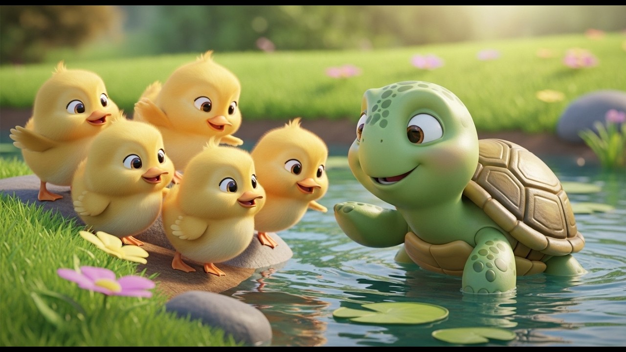 Five Little Ducks 🦆 Big Challenge with Turtle 🐢 Fun Counting Adventure