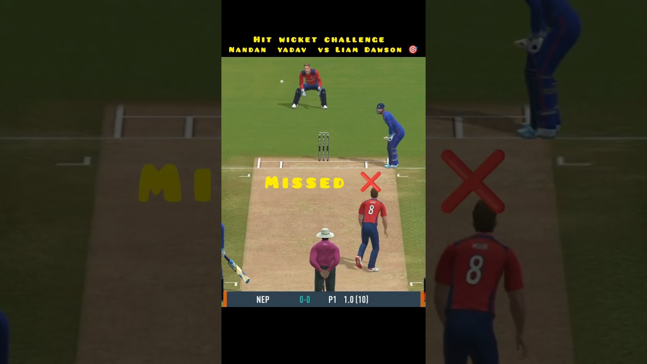 Liam Dawson vs Nandan yadav hit wicket challenge 🎯☠️