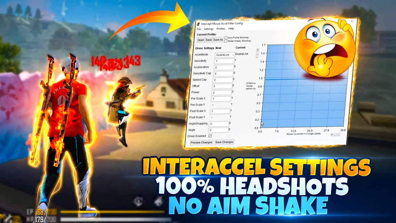 NEW INTER ACCEL 100% HEADSHOT SETTINGS II NO MORE RECOIL😲😱 II AIM SHAKE PROBLEM FIXED PART-1