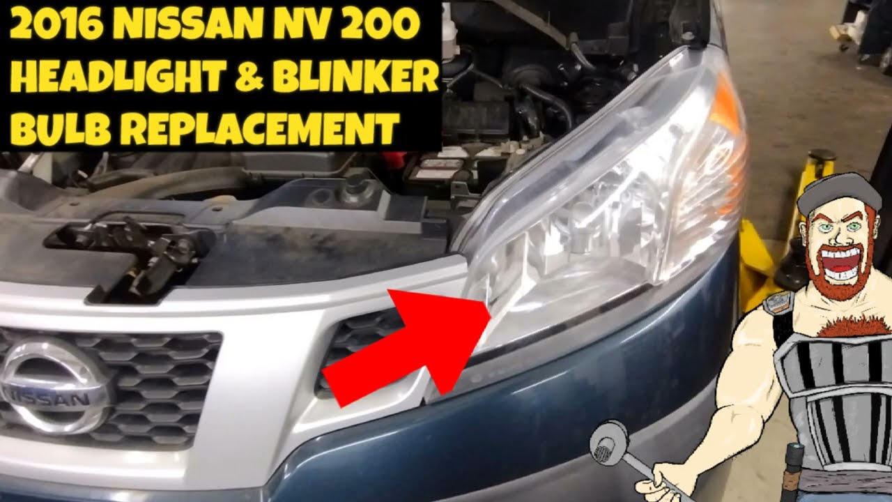 Замена ламп фар и поворотников NISSAN NV 200 2013 - 2021 гг. 2014 2015 2016 2017 2018 2019