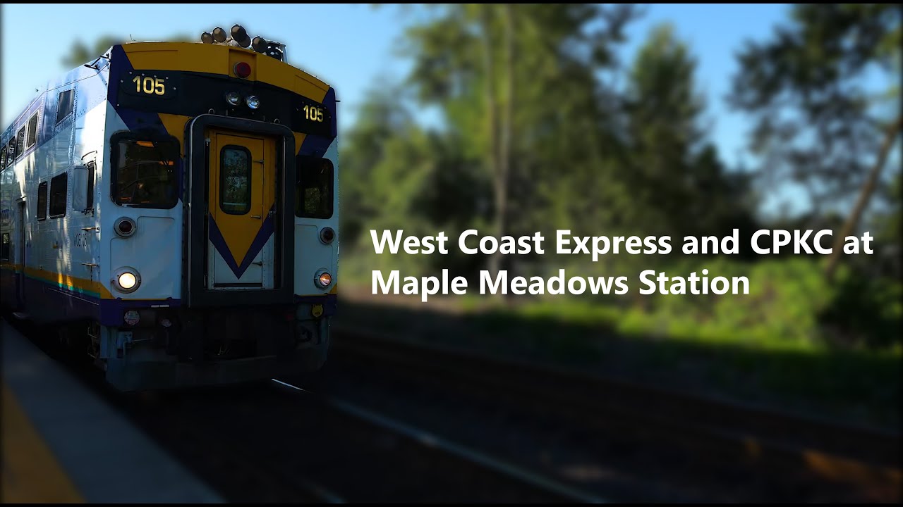 West Coast Express and CPKC Train Action at Maple Meadows Station