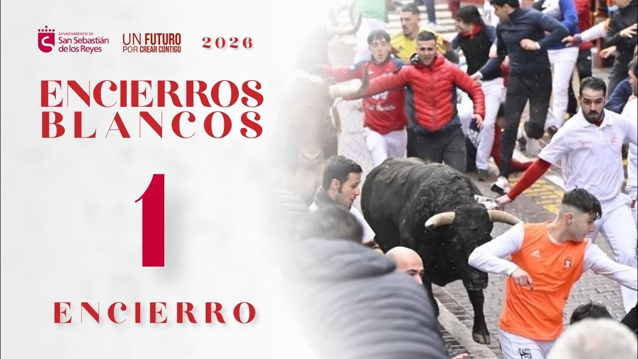 PRIMER ENCIERRO BLANCO de San Sebastián de los Reyes 2026 | Toros de Zalduendo