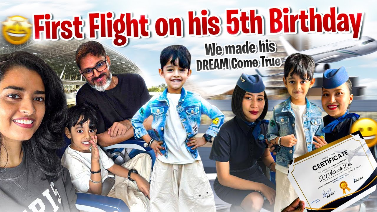 மாமியார் வீட்டில் Adyah விற்கு பிறந்தநாள் கொண்டாட்டம் | First Flight ✈️ journey | #firstflight #vlog