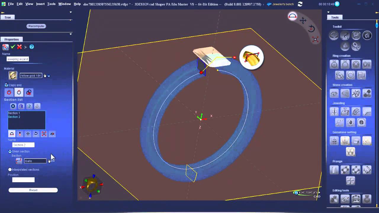 Creating a 3 Stone Ring With 3Design CAD's Parametric History - Holts Academy of Jewellery