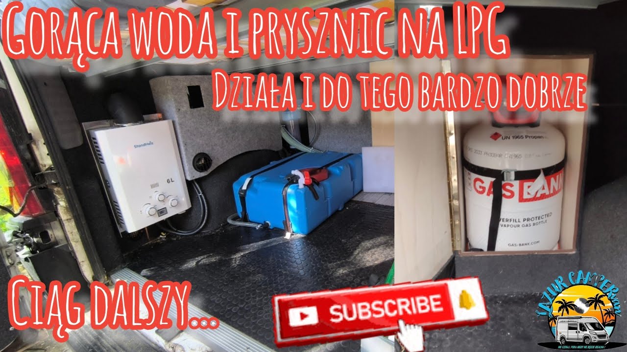 Gorący prysznic do Kampera, ogrzewacz wody LPG, Zawieszenie pneumatyczne Fiat Ducato, Boxer...