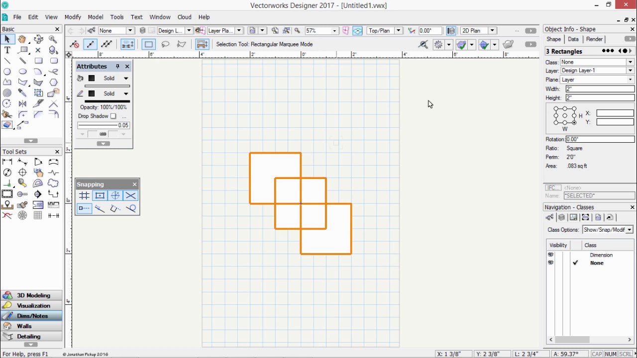 2017 Vectorworks Fundamentals - Selecting And Deselecting
