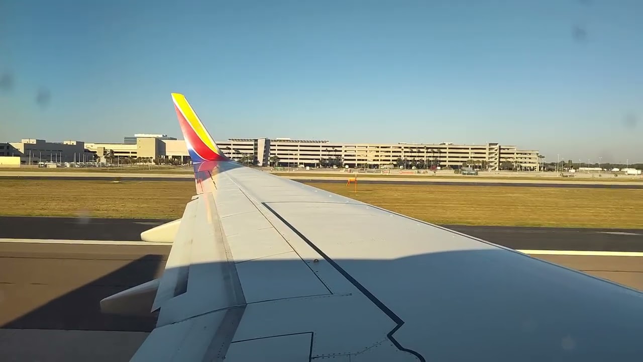 Southwest 3478 Taxi and Takeoff from Tampa TPA for Kansas City MCI, 737-700, 11/20/25