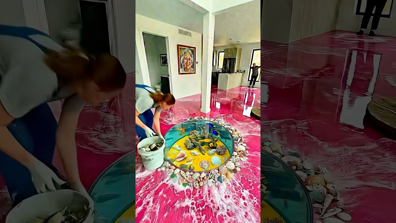 THIS FLOOR IS INSANE 😱 Pink Aquarium Epoxy Floor
