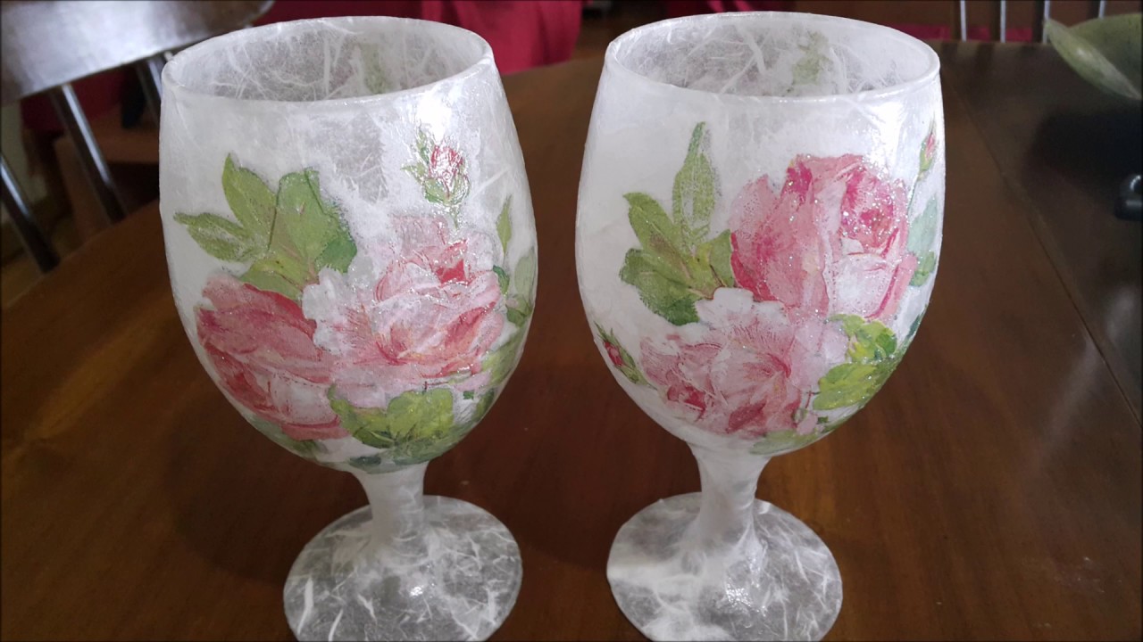 DECOUPAGE ON GLASS - FOR BEGINNERS - ΝΤΕΚΟΥΠΑΖ ΣΕ ΓΥΑΛΙ - ΓΙΑ ΑΡΧΑΡΙΟΥΣ