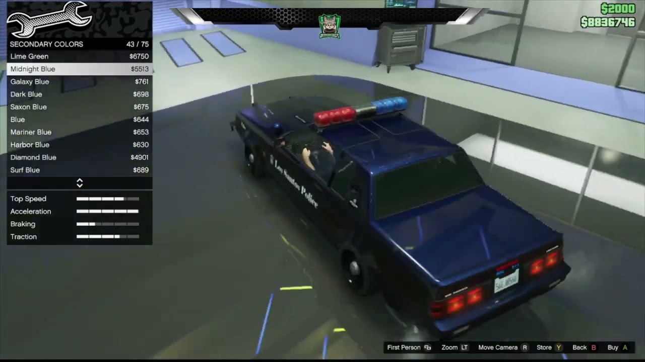 GTA Online Car customization Willard Outreach Faction Police