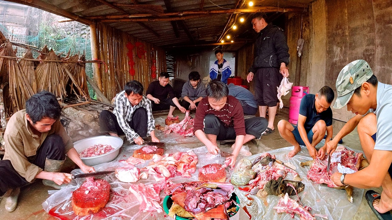 TẾT NHÀ A VŨ SUỐI GIÀNG, LỢN CỤ 100 CÂN ĂN KHÔNG HẾT