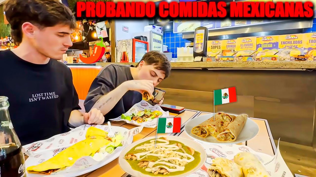 PROBANDO COMIDAS MEXICANAS TIPICAS POR PRIMERA VEZ 🌮🇲🇽 | Andamos Reaccionando